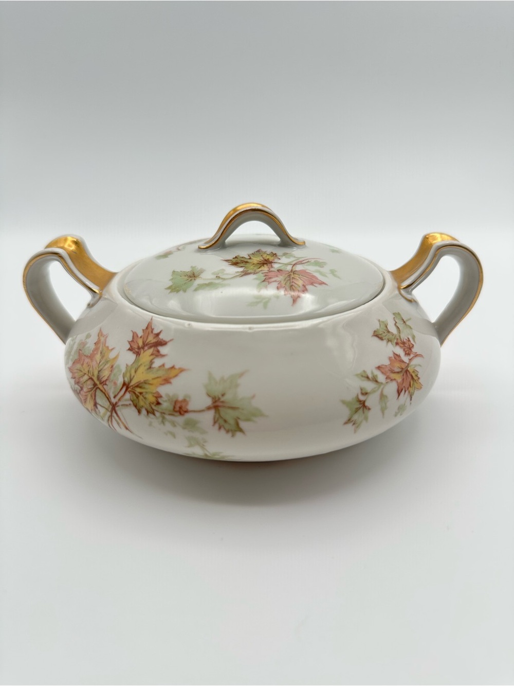 Haviland Limoges Autumn Leaf Creamer & Covered Sugar Bowl Gold Accents - Picture 12 of 16